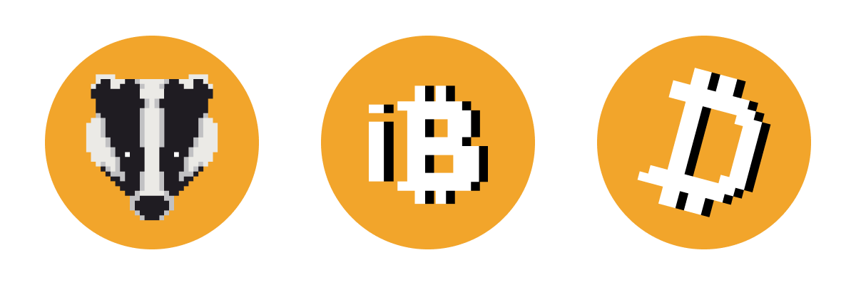 BadgerDAO token icons for BADGER, ibBTC and DIGG